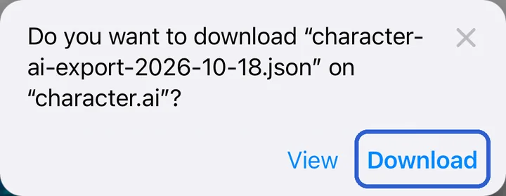 Safari asking to download the file, with Download outlined